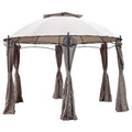 GAZEBO ACCIAIO D 3,5M ESAGONALE CASABLANCA BEIGE