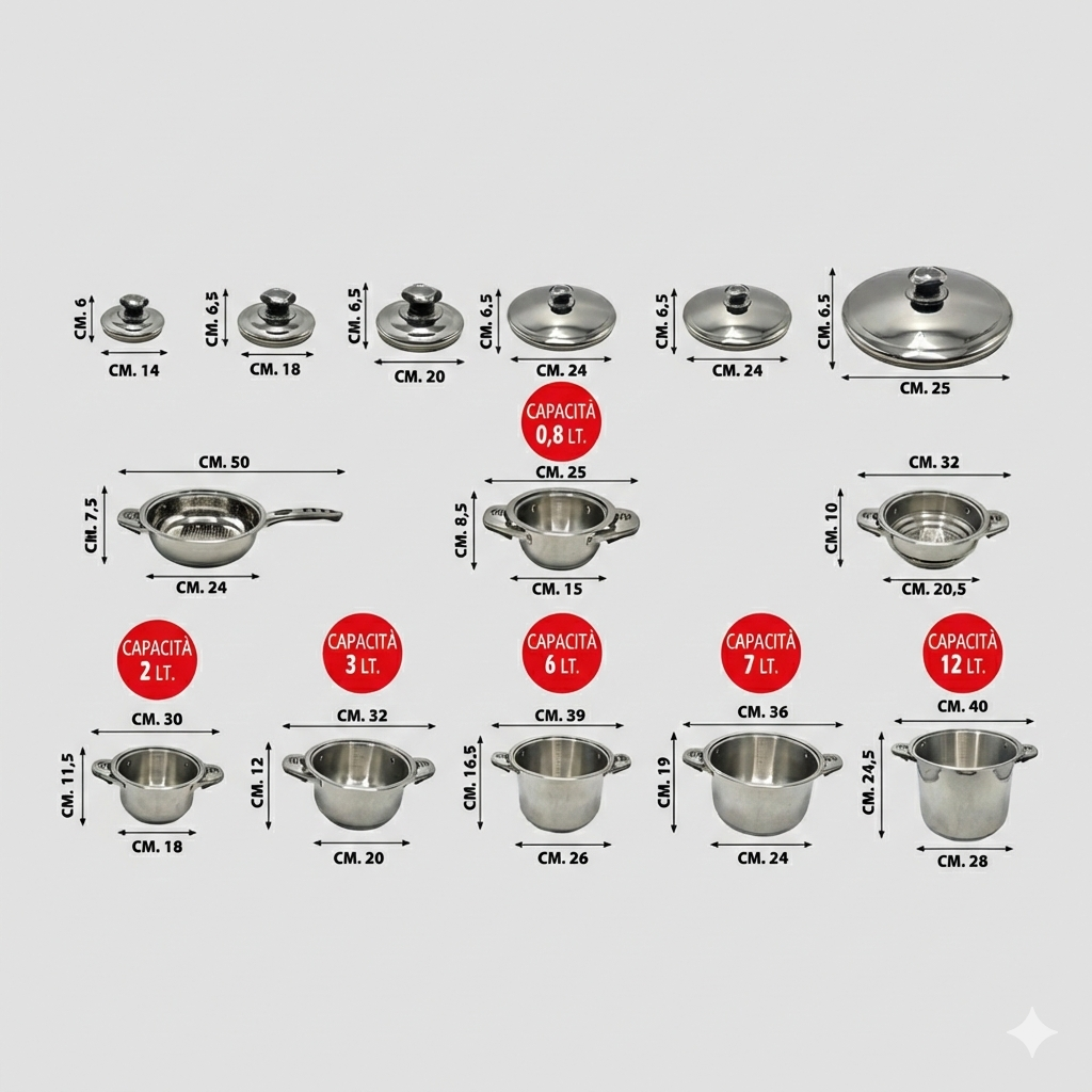 BATTERIA PENTOLE SET 18 PZ. BLUM.BAVARIA