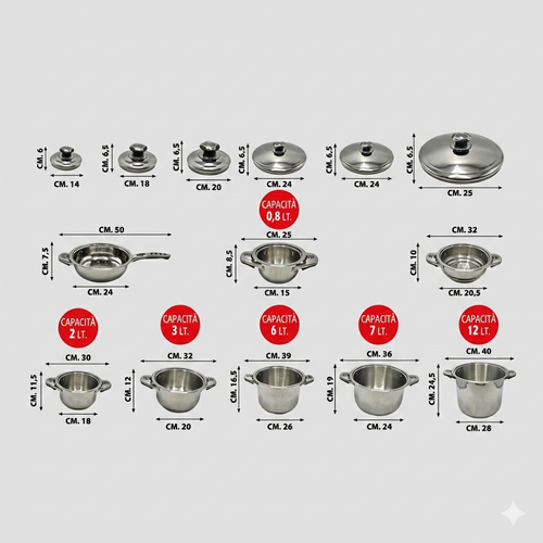 BATTERIA PENTOLE SET 18 PZ. BLUM.BAVARIA