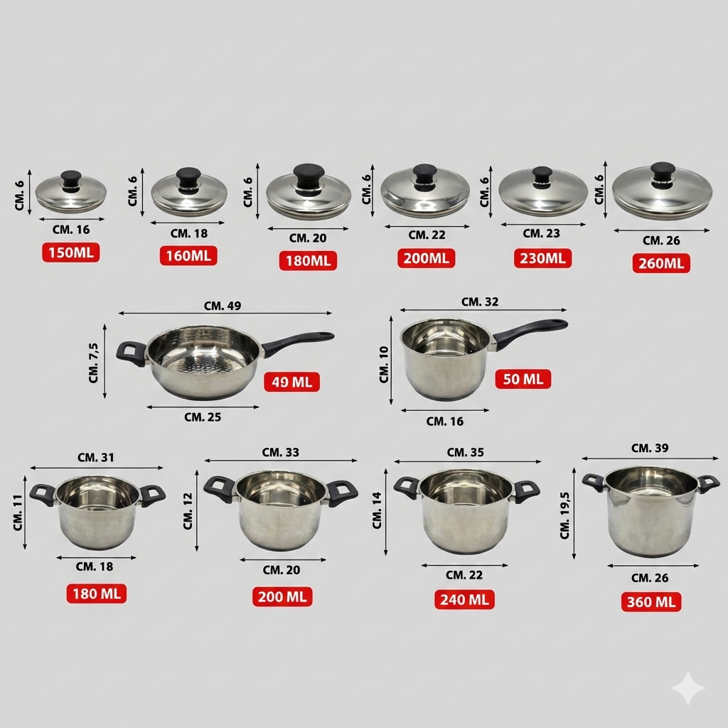 BATTERIA PENTOLE SET 12 PZ. GOLD