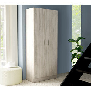 ARMADIO 2 ANTE 71X51,5XH181 CM BIANCO/ROVERE