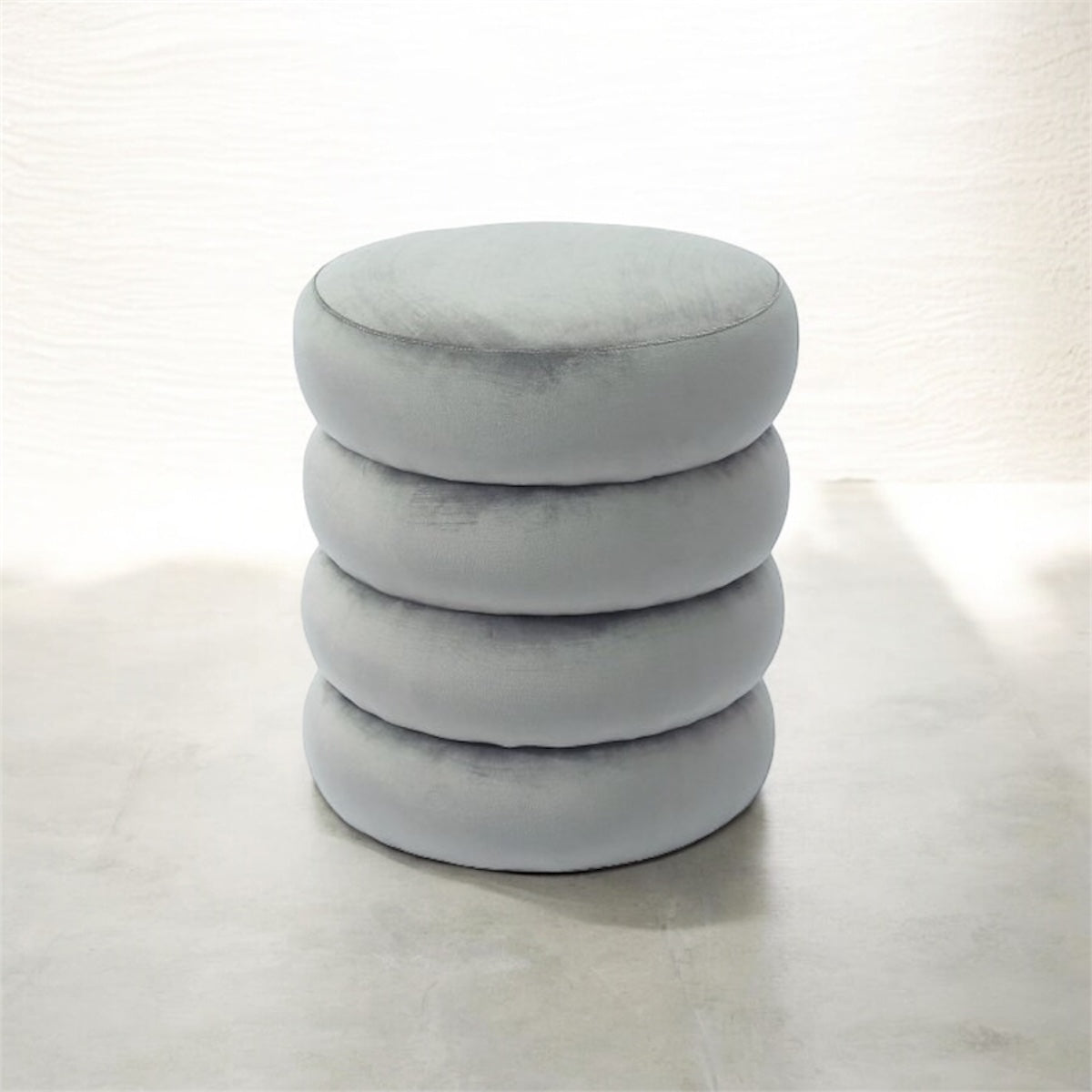 POUF VELLUTO CHEROY GRIGIO