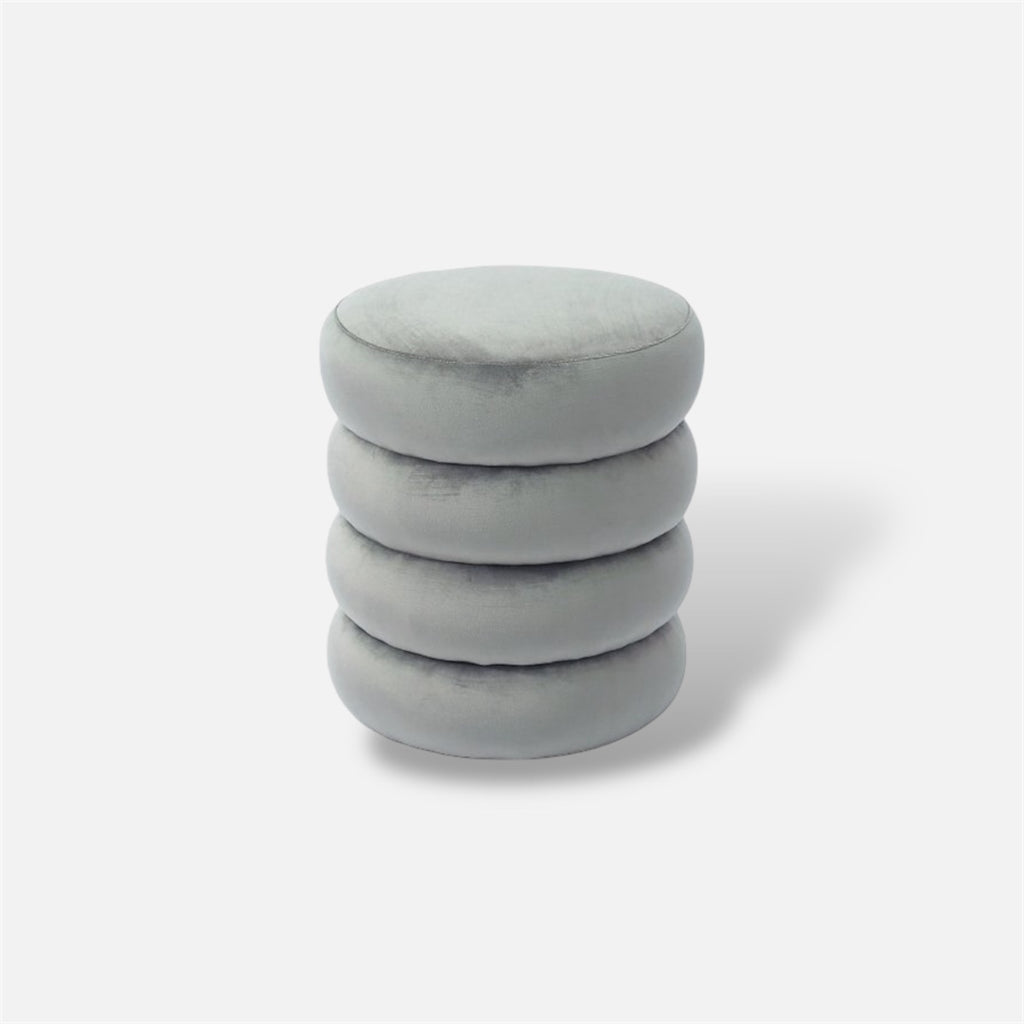 POUF VELLUTO CHEROY GRIGIO