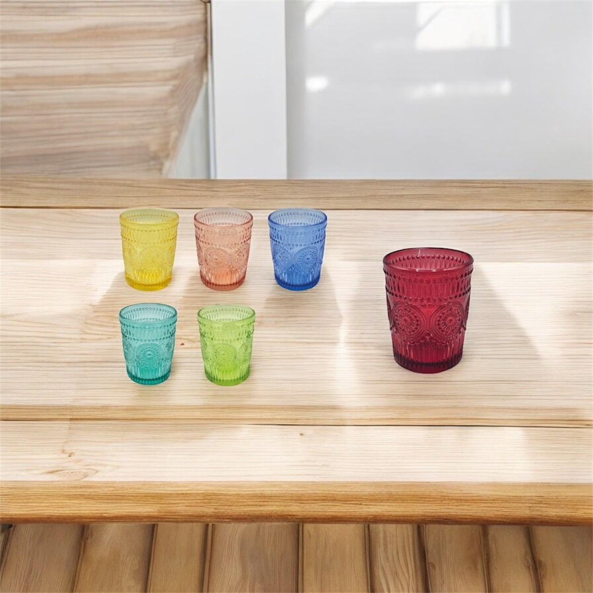 SET 6 BICCHIERI IN VETRO COLORATO – 30 cl