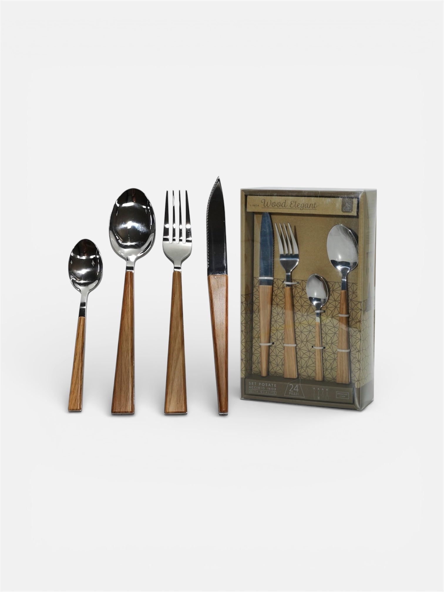 POSATE SET 24 PZ WOOD ELEGANT